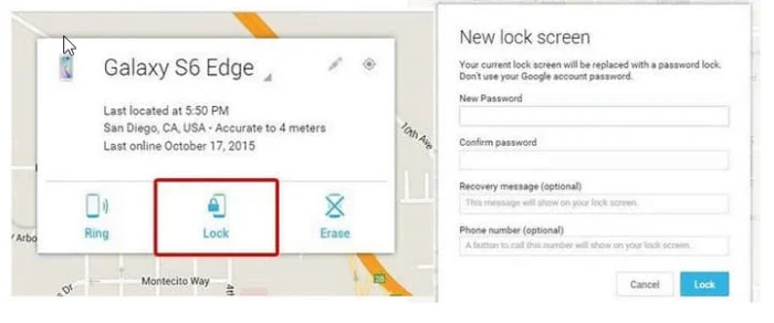 unlock samsung locked screen with android device manager